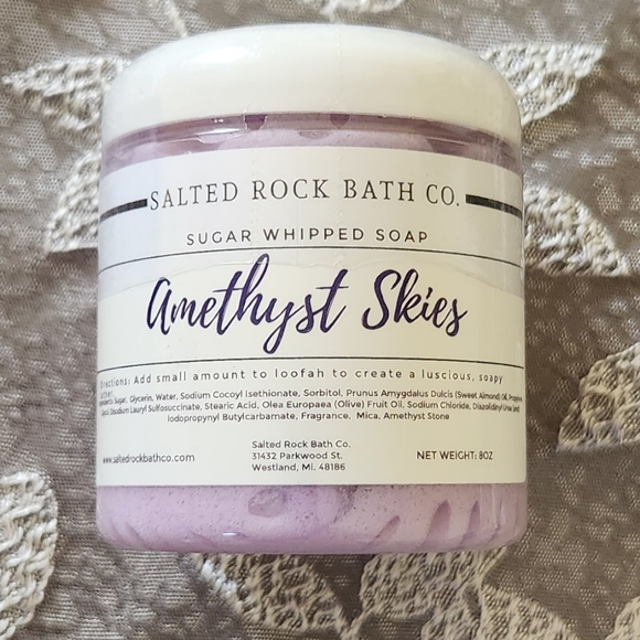 Salted Rock Bath Co Other - Salted Rock Bath Co Amethyst Sugar Whipped Soap
